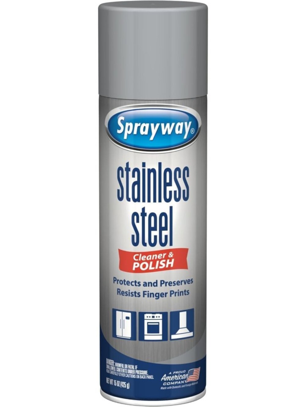 Water-Based Stainless Steel Cleaner Spray, 15 Fl Oz - Streak-Free Shine & Easy
